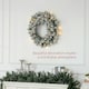 image 3 of HOMCOM 60cm Flocked Christmas Wreath with Lights Pine Cones Berries Green