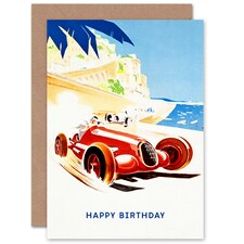 Classic Sports Car France Race Drive Him Husband Father Birthday Card