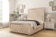 image 1 of Sloomy Sofia Chrome Sand Naples Bed Frame With Mattress With 50" Upholstered Headboard 6' Super King