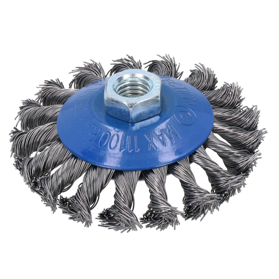 image 1 of 120pc Twist Knot Cup and Flat Bevel Brushes Rust Paint Removal for 4-1/2” Grinders