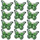 image 1 of Set of 12 Green Small Metal Butterflies Garden/Home Wall Art Ornament