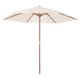 image 3 of Charles Bentley Garden Large 2.4M Wooden Garden Patio Shade Umbrella - Cream