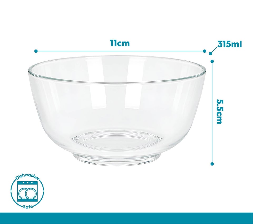 image 1 of Argon Tableware Glass Snack Bowls - Serving Bowls for Snacks Desserts Dips & Sides Durable Soda Lime Glass Small Bowls | Clear | Clear | One Size | 12