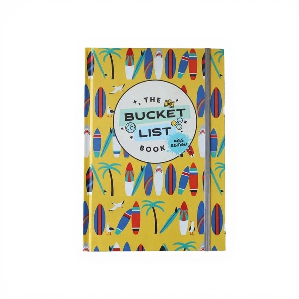 Bucket List Journal for Kids Hardcover Surf & Beach Adventure Memory Book
