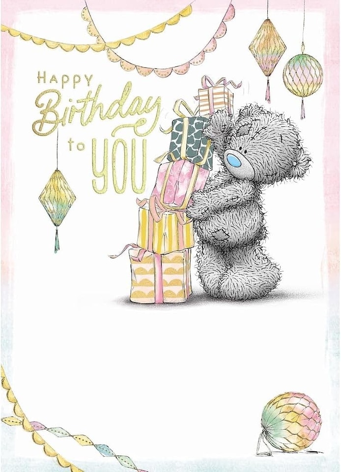 image 1 of Bear Stacking Presents Birthday Card