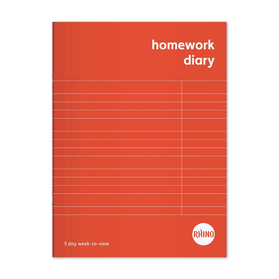 image 1 of Pack of 10 Rhino 8 x 6" 84 Page Red 5-Day Week Homework Diaries
