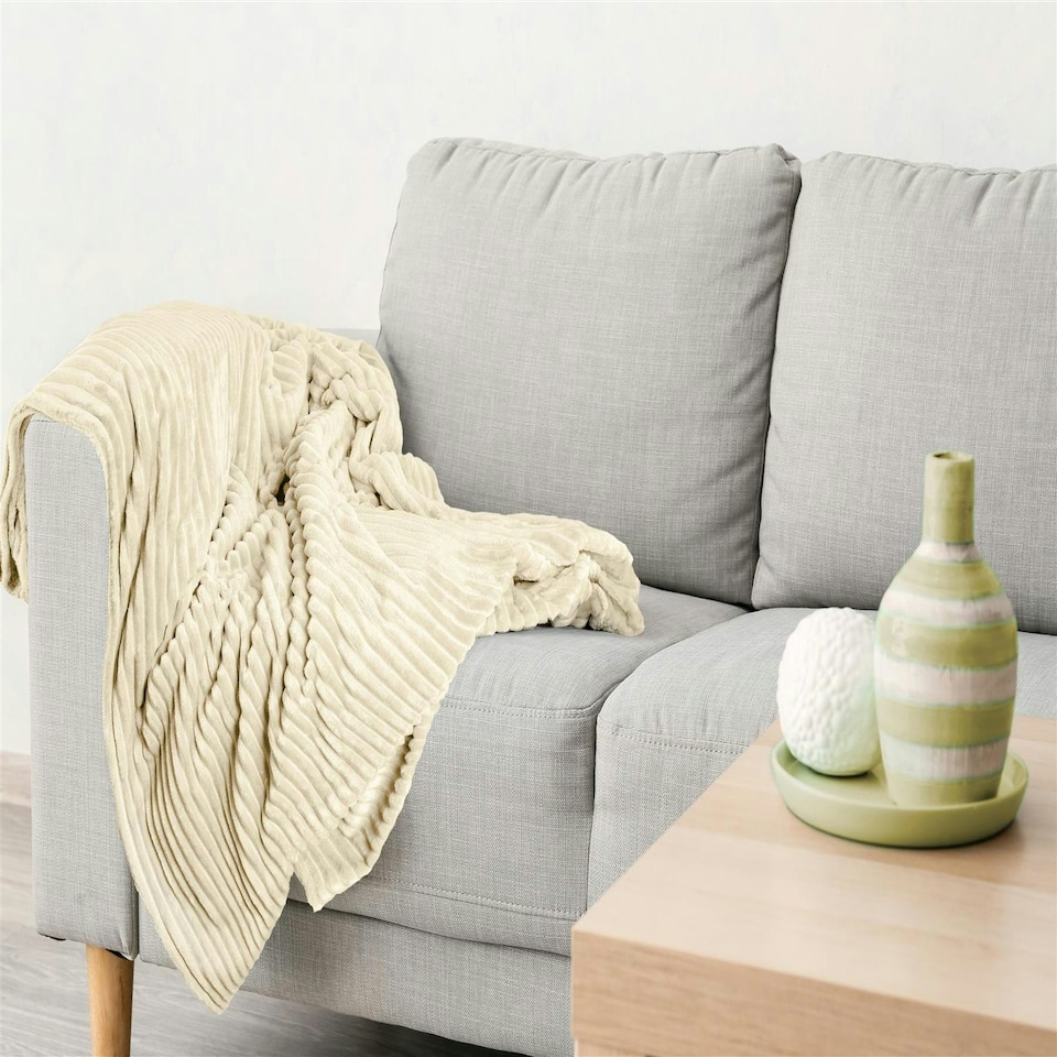 image 1 of Dakota Cream Blanket/Throw Cream