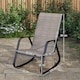 image 5 of Outsunny Garden Rocking Chair, Ergonomic Outdoor Rocking Chair with Armrests, High Backrest, Steel Frame Relaxing Rocker Armchair Seat for Patio, Balcony, Porch, Light Brown | Brown | Brown