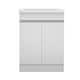 image 1 of AICA 600mm Matte White Bathroom Vanity Unit With Basin Double Door Floor Standing Design Flat Packed