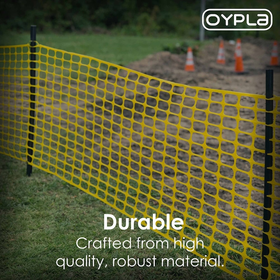 image 1 of Heavy Duty Yellow Safety Barrier Mesh Fencing 1mtr x 50mtr | Yellow | 1
