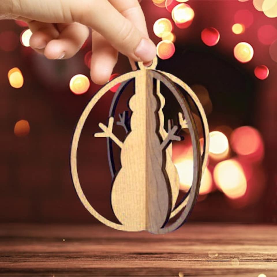 Snowman 3D Round Hanging Christmas Ornament Decoration