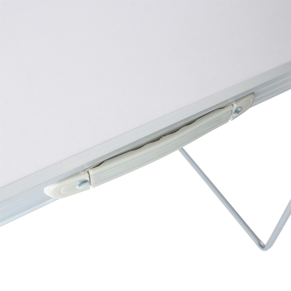 image 1 of Harbour Housewares Folding Metal Camping Table - 80cm x 60cm - White | White | White
