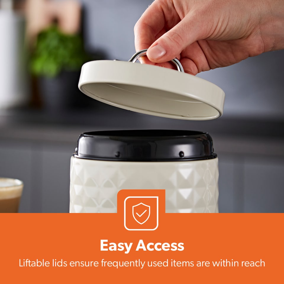 image 1 of GEEPAS 3-Piece Tea Coffee Sugar Canisters Set