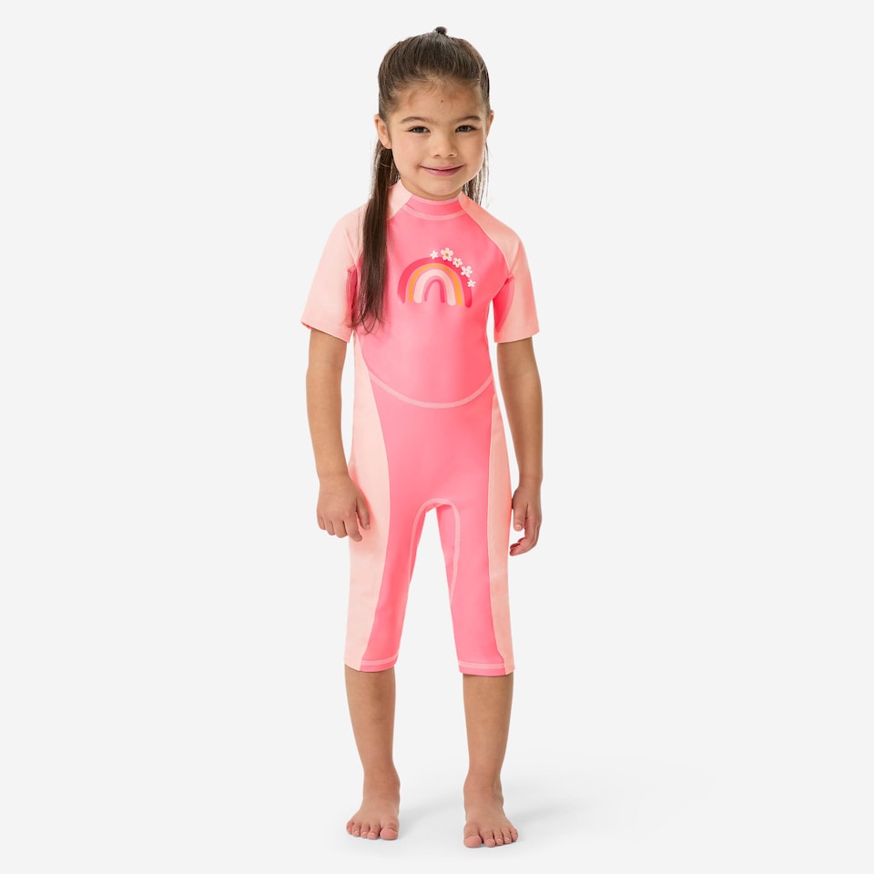 image 1 of Decathlon Baby UV Protection Wetsuit Kloupi Pink Rainbow Print