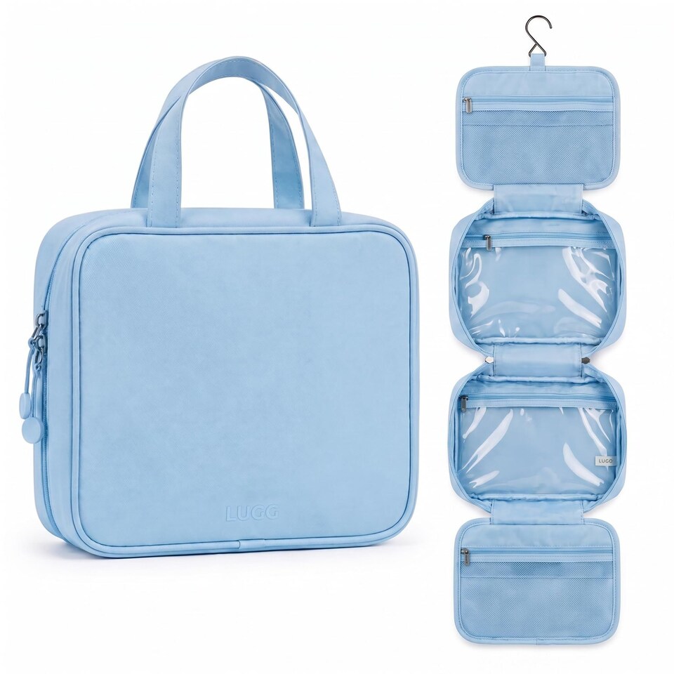 image 1 of Lugg Hanging Toiletry Bag Waterproof Travel Organiser with 360 Swivel Hook