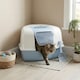 image 2 of Large Cat Corner Litter Tray Hooded Deep Cover Toilet Flap Box with Filter & Scoop | Blue | Light Blue | 1