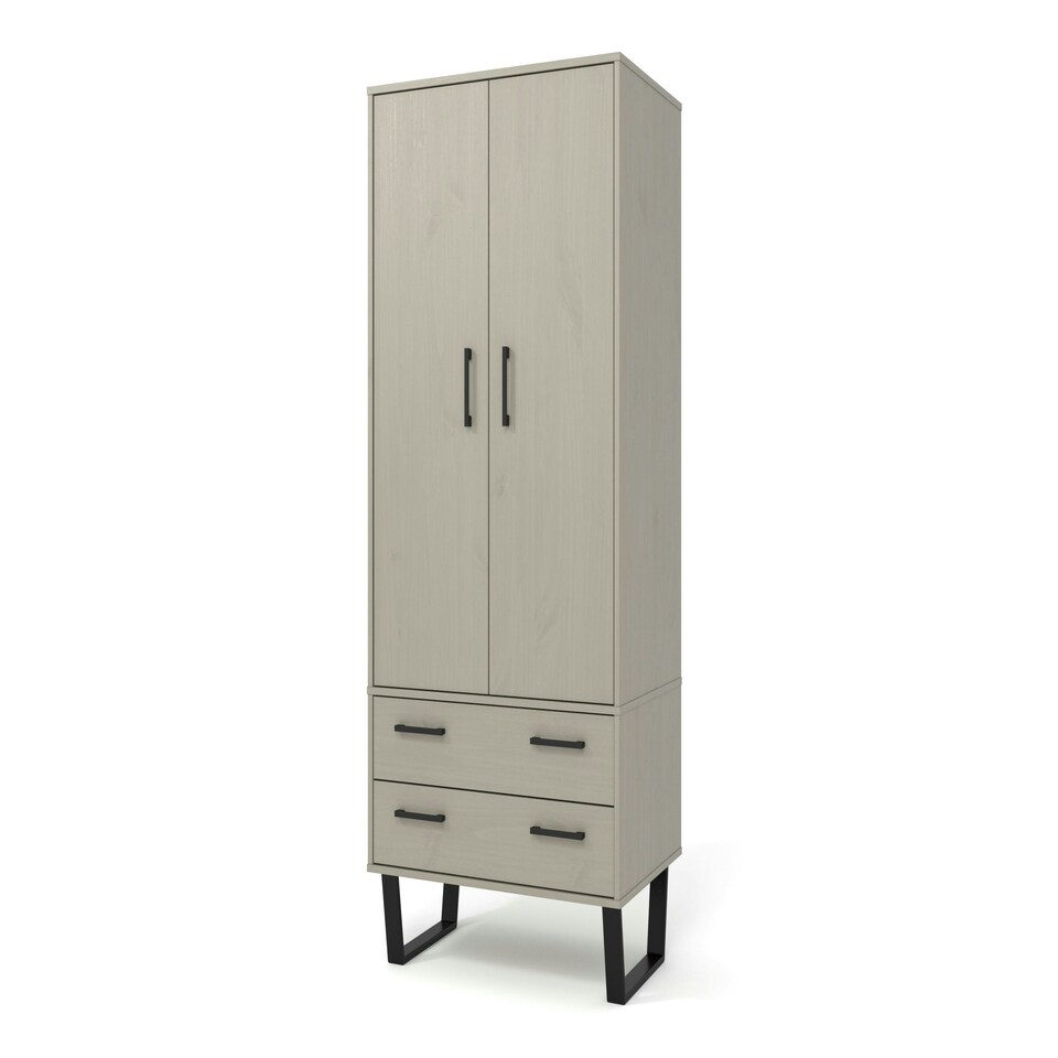 image 1 of Core Products Texas, 2 Door, 2 Drawer Wardrobe H176cm x W76.5cm x L53cm Grey