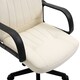 image 6 of HOMCOM PU Leather Office Chair Swivel  Mid-Back Computer Desk Chair, Cream