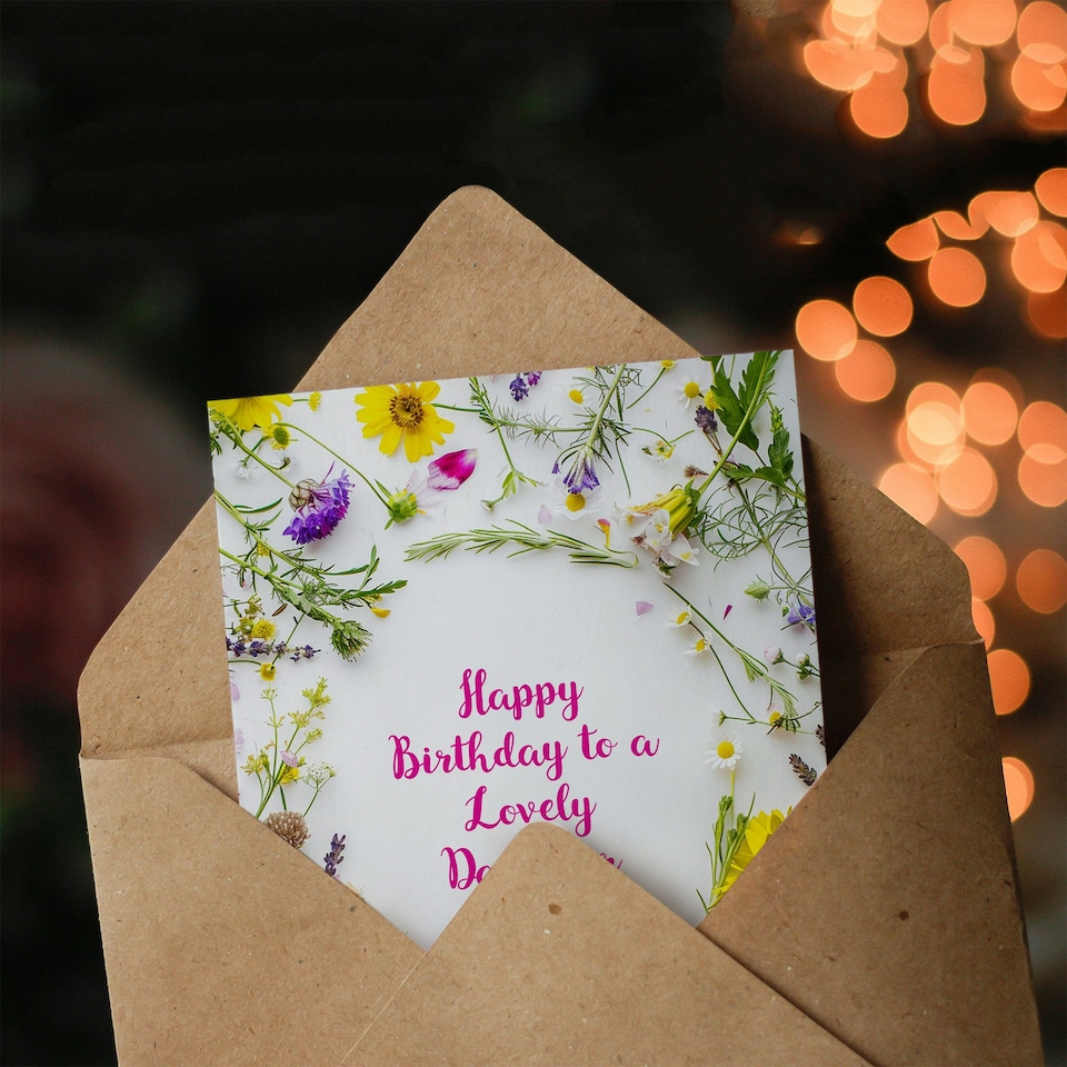 image 1 of Simple Spring Meadow Wildflowers Floral Daughter Birthday Card
