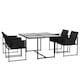 image 1 of Outsunny 4 Seater Outdoor Table and Chairs with Adjustable Backrest