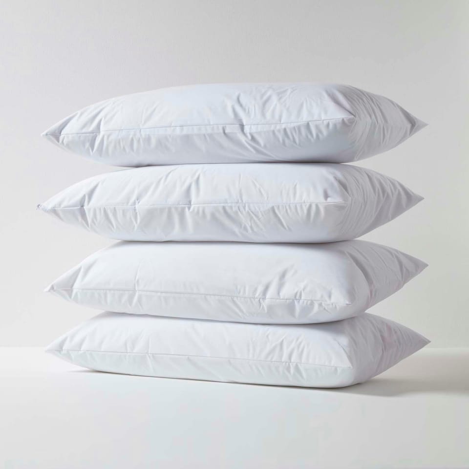 image 1 of Homescapes Waterproof Pillow Protectors - 40 x 80 cm - Pack of 4 White