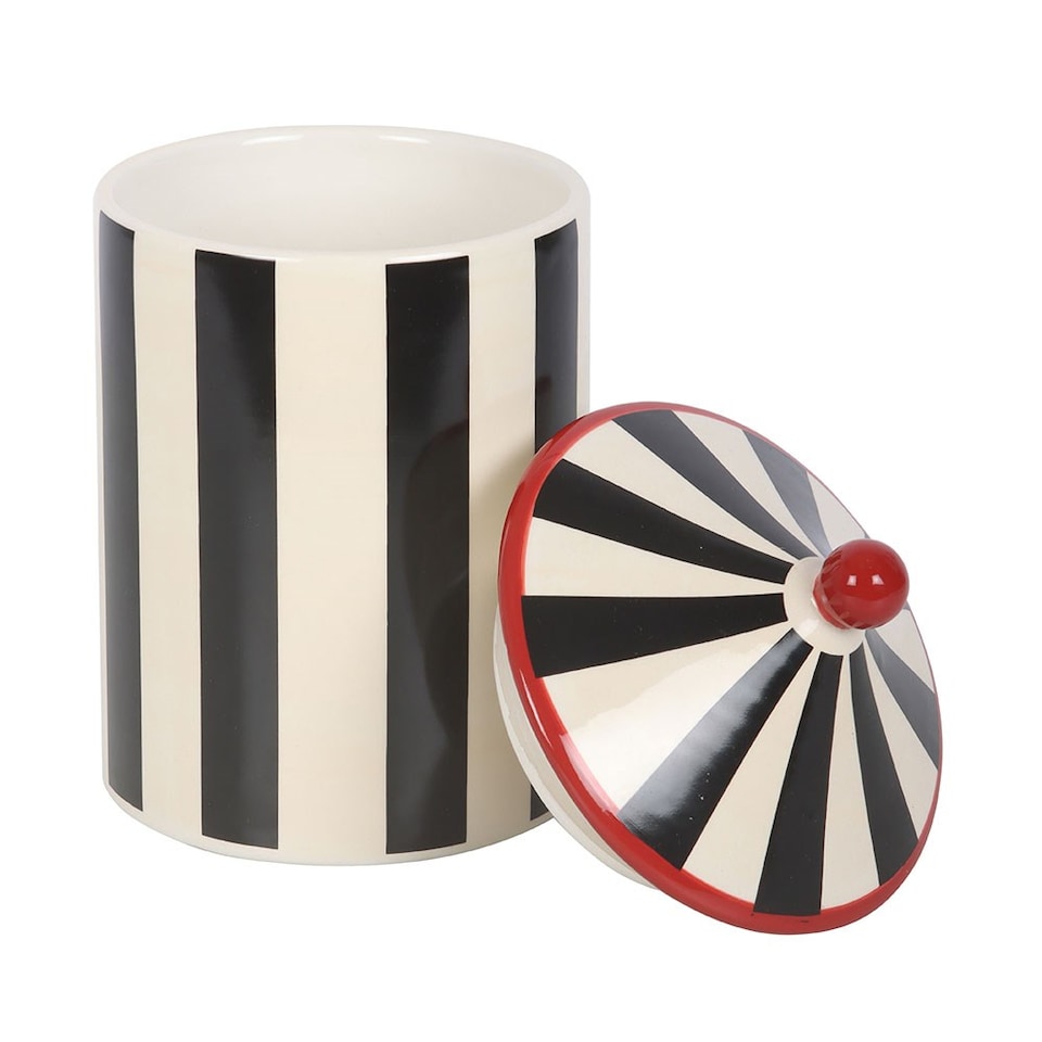 image 1 of Something Different Circus Tent Storage Jar | Black | Black/White | One Size | 1