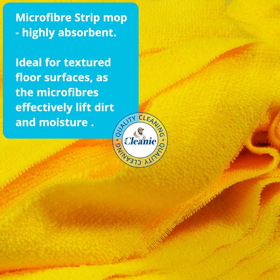 image 1 of Mr Cleanie Microfibre Strip Mop Replacement Head 2-Pack