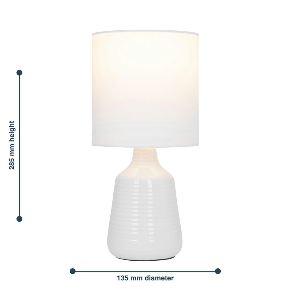 image 1 of First Choice Lighting Set of 2 Ripple 29cm White Lamps White | White