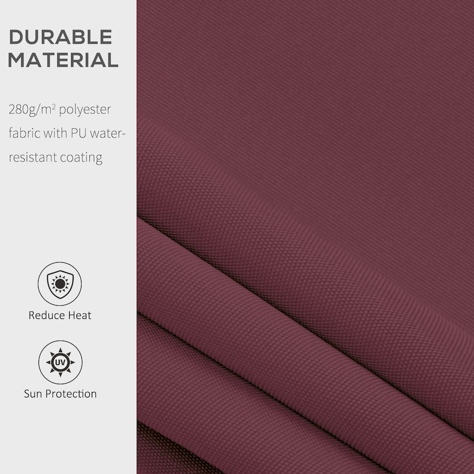 image 1 of Outsunny Sun Shade Canopy Retractable Awning, 3x2.5m, Wine Red Red