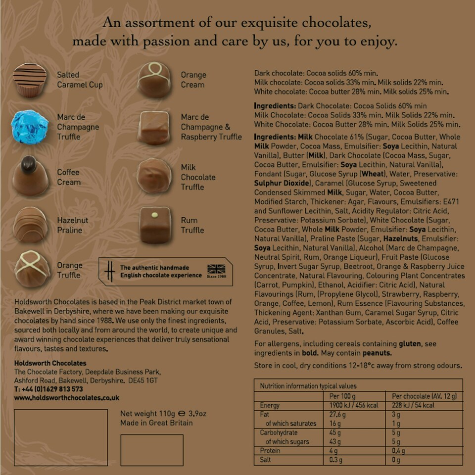 image 1 of Holdsworth Chocolates Classic Milk Assortment |100g