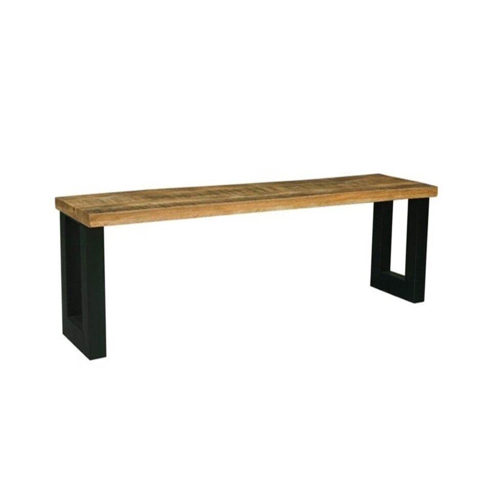 image 1 of Induse Bench - Mango Wood/Iron - L44 x W140 x H45 cm - Mango PP Saw Finish Brown