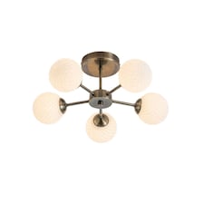 Pagazzi Lior 5-Light Antique Brass Semi-Flush Ceiling Light