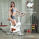 image 7 of SPORTNOW Indoor Exercise Biker, Quiet Stationary Bike, Stylish Cycling Machine with Adjustable Seat and Resistance, LCD Monitor, Tablet Holder, for Home Gym Cardio Workout, White | White