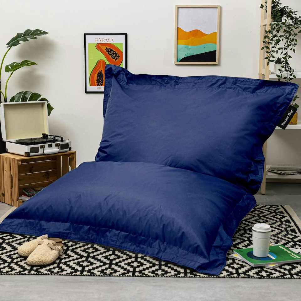 image 1 of icon Bazaar Bag Navy Blue Giant Indoor Outdoor Bean Bag Lounger Blue | Blue