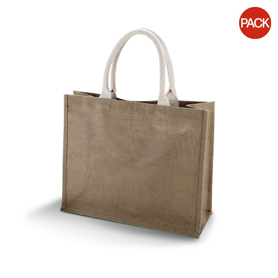 Kimood Womens/Ladies Jute Beach Bag (Pack Of 2) - Cappuccino - One Size Brown