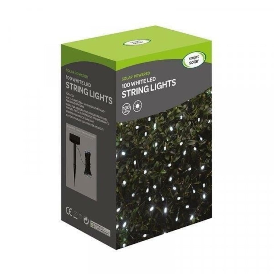 image 1 of 100 Solar Powered LED String Lights - Cool White | Multi | 1