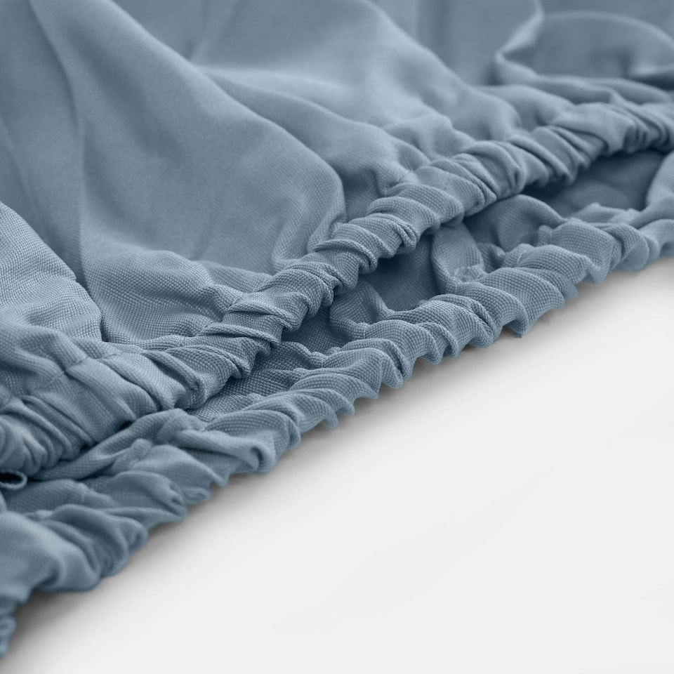 image 1 of OHS Plain Fitted Bed 25cm Deep Elasticated Sheet, King - Blue
