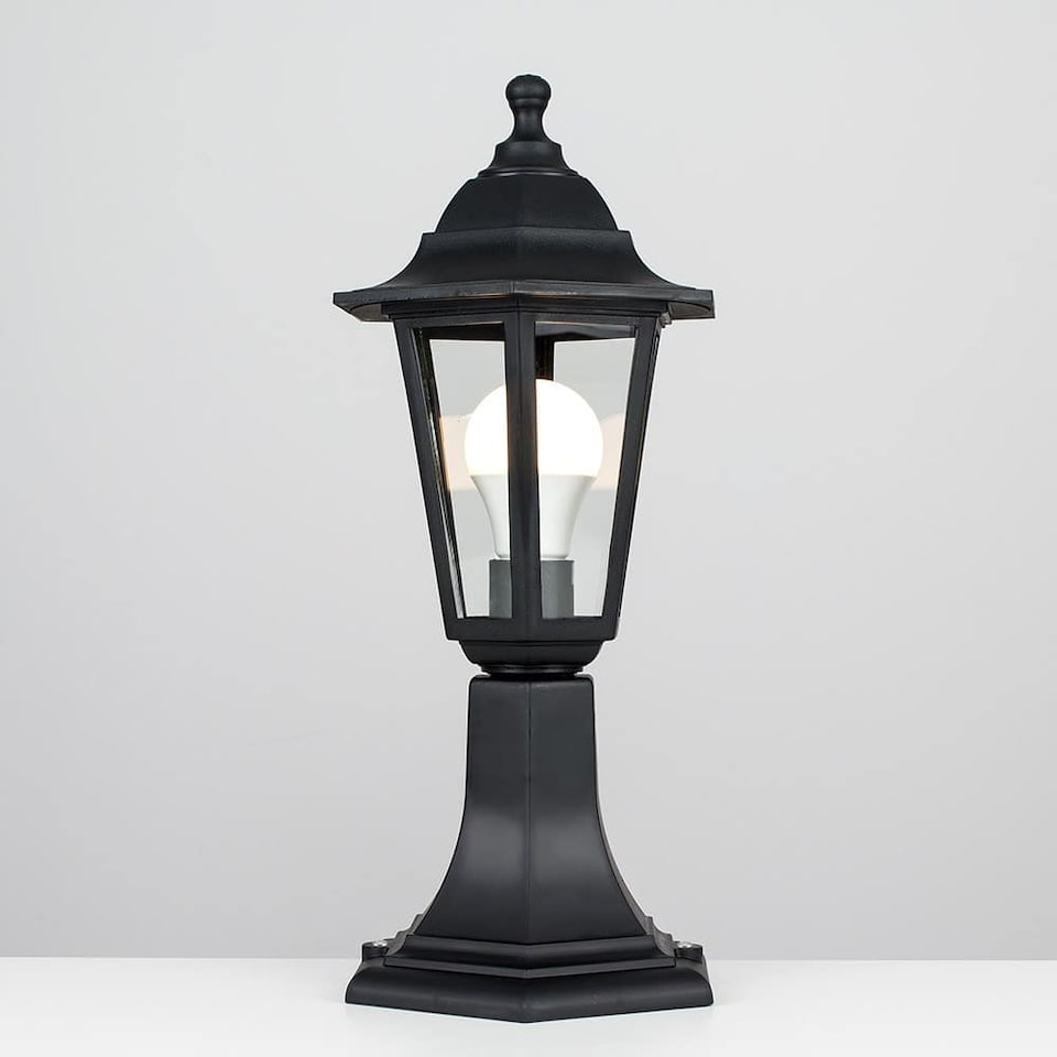 image 1 of ValueLights Black Outdoor Post Topper Light with 6W Warm White Bulb | Black