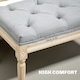 image 5 of HOMCOM End of Bed Bench Tufted Upholstered Foot Stool, Light Grey