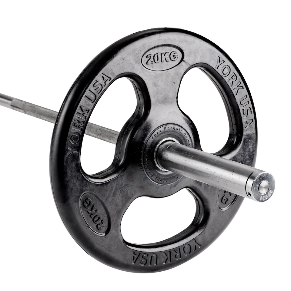 York ISO-Grip 20kg Rubber Olympic Weight Plate - Steel Core | Black