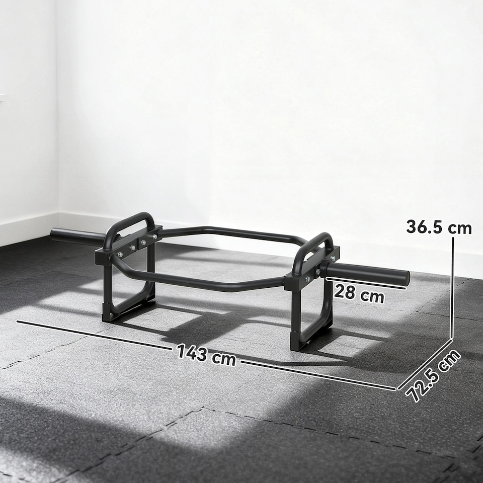 image 1 of SPORTNOW Olympic Trap Bar, 2" Hex Barbell Bar with 300kg Capacity