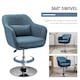 image 4 of HOMCOM Stylish Retro Linen Swivel Tub Chair Steel Frame Cushion Seat Blue