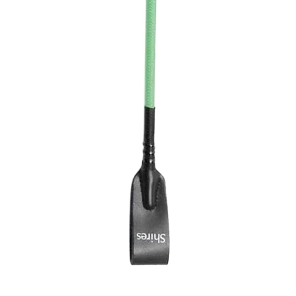 image 1 of Shires Plain Leather Horse Dressage Whip - Green - 26.5in