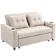 image 1 of HOMCOM 2 Seater Pull Out Sofa Bed with Pockets for Living Room Beige