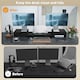 image 5 of HOMCOM Dual Monitor Stand Riser with Adjustable Length and Angle, Black