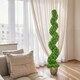 image 9 of HOMCOM Set of 2 Potted Artificial Plants, Topiary Spiral Boxwood Trees | Green | Boxwood Green | 5ft