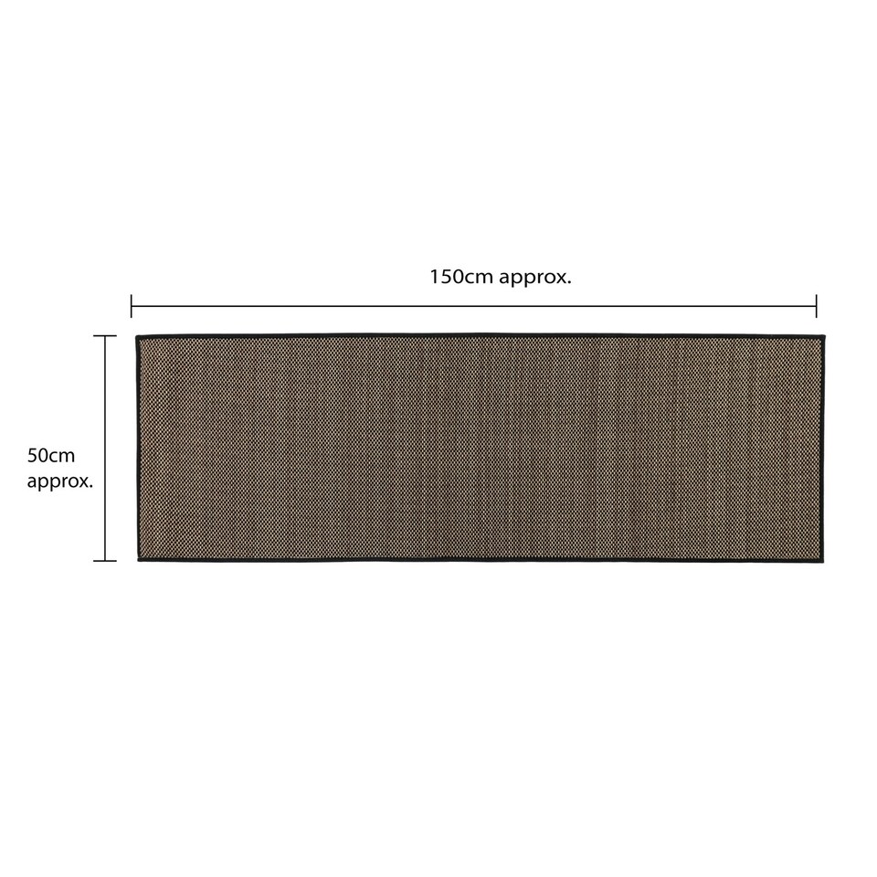 image 1 of JVL Antarra Machine Washable Entrance Runner Doormat, 50x150cm - Black/Brown