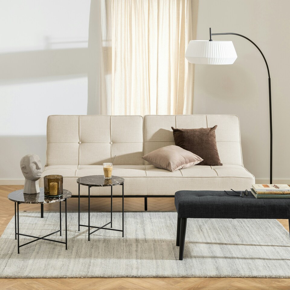 image 1 of Avila Side Table with Brown Marble Top 52x40cm
