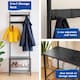 image 2 of Harbour Housewares Square Steel Coat Rack with Shoe Storage Bench - Black/Black | Black | Black/Black | One Size