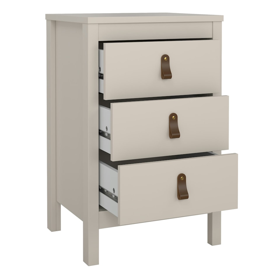 image 1 of Barcelona Bedside Table 3 Drawers in Cashmere N/A